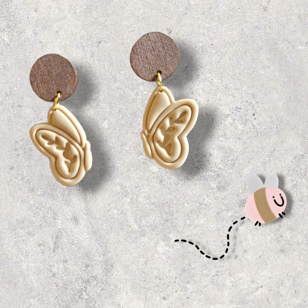 Oorbel glad vlinder klein