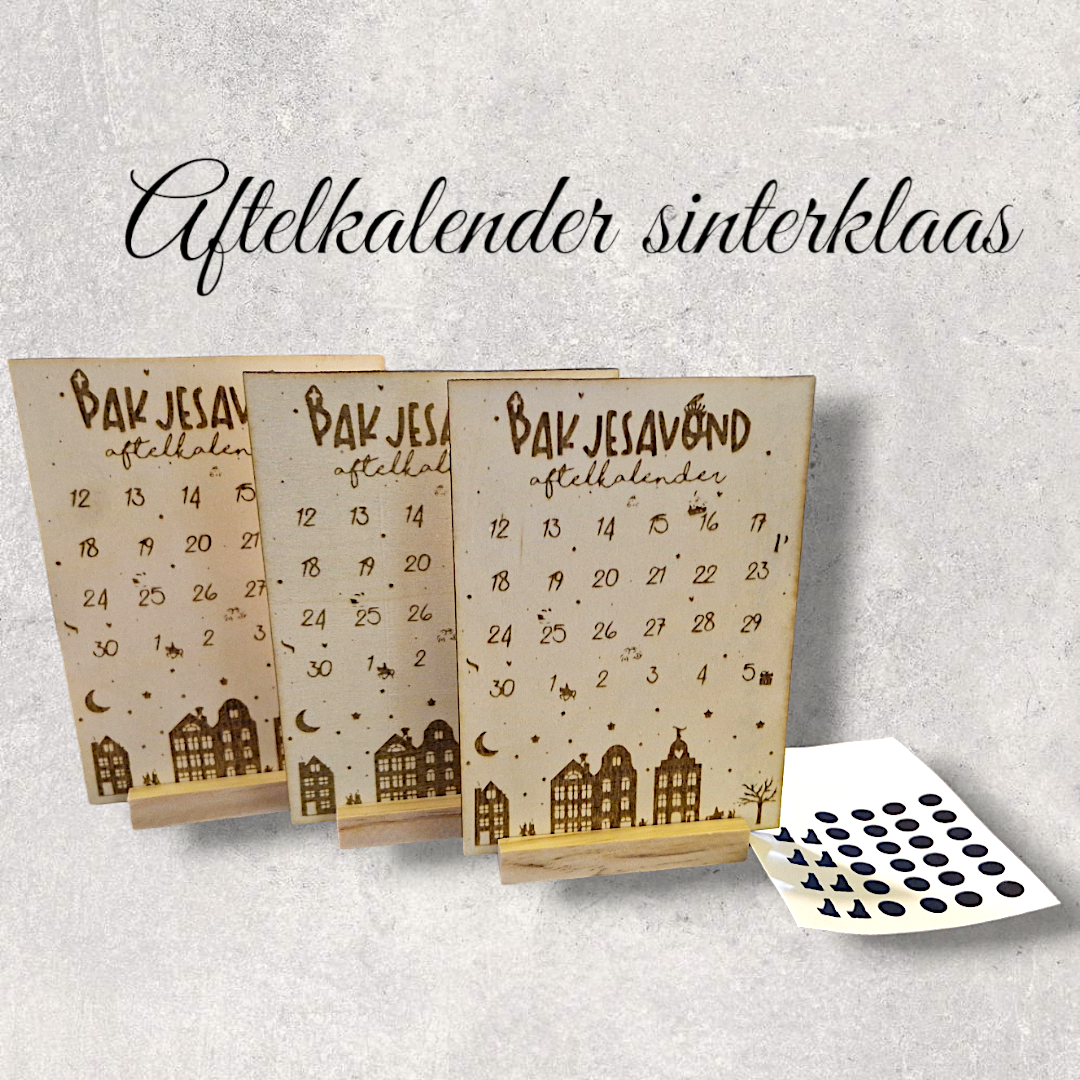 Aftelkalender sint met stickers