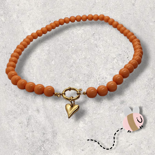 Kralenketting gouden hart
