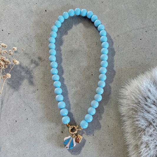 Ketting lichtblauw 12 mm