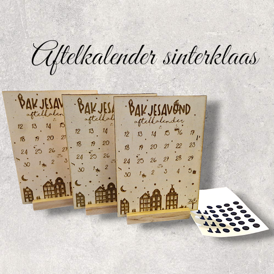 Aftelkalender sint met stickers