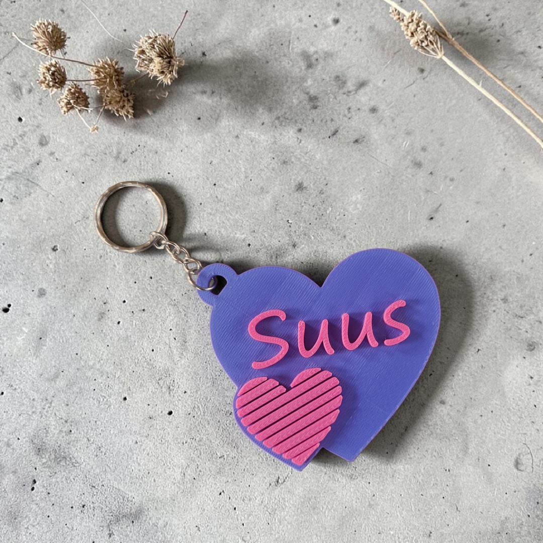 Sleutelhanger naam hart
