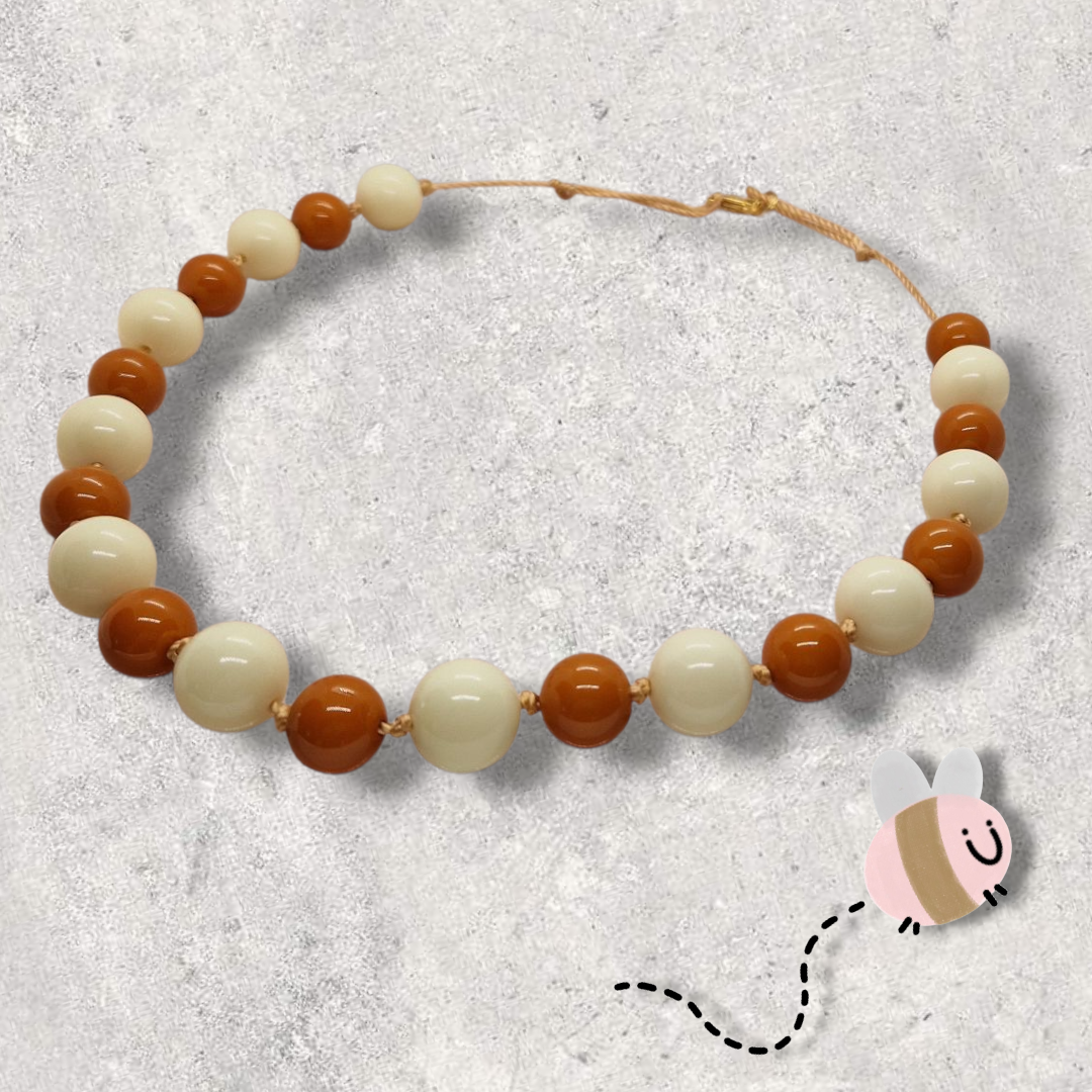 Kralenketting crème karamel