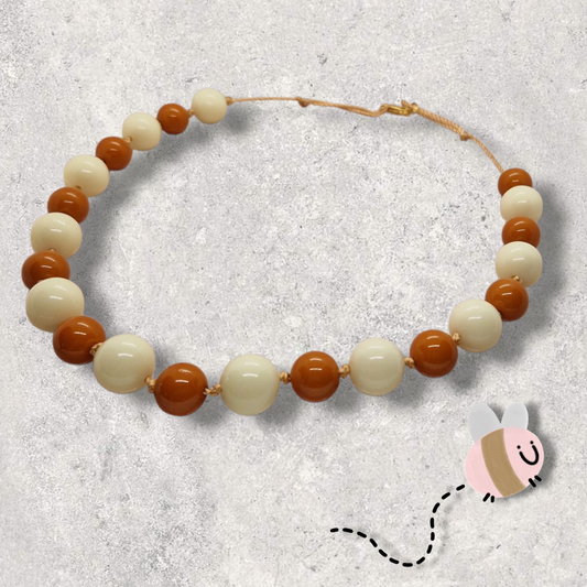 Kralenketting crème karamel