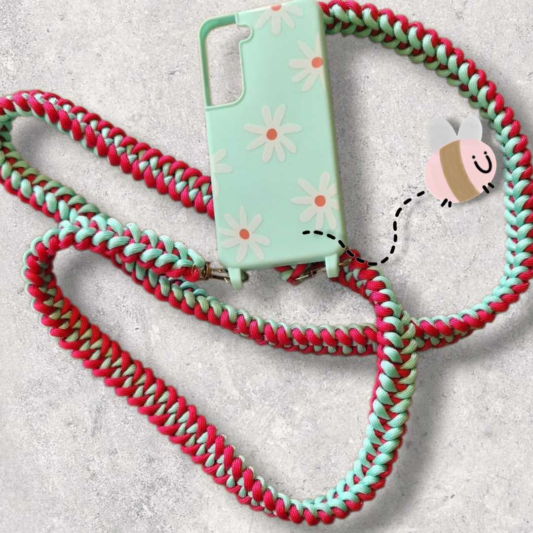 Telefoonkoord mint donkerroze